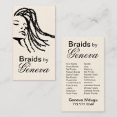 Afrocentric Braids Hair Stylist - zwart Visitekaartje (Voorkant / Achterkant)