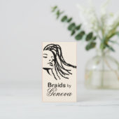 Afrocentric Braids Hair Stylist - zwart Visitekaartje (Staand voorkant)