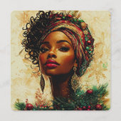 Afrocentric Christmas Queen Kaart (Voorkant)