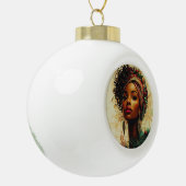 Afrocentric Christmas Queen Keramische Bal Ornament (Links)