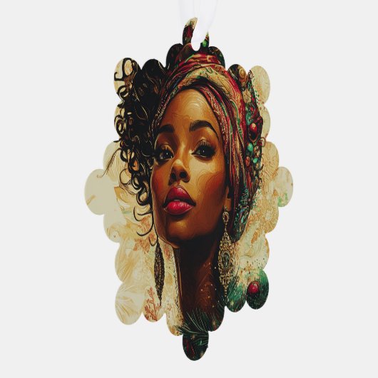 Afrocentric Christmas Queen Ornament Kaart (Rechts)