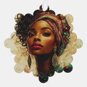 Afrocentric Christmas Queen Ornament Kaart (Voorkant)
