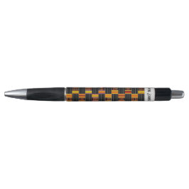 Afrocentric Colorful Black Pinstripe Kente Name Pen