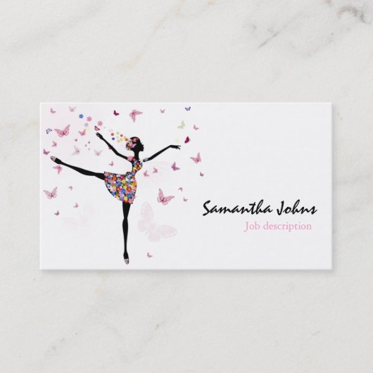 Afrocentric Dancer Ballerina Professional Stylist Visitekaartje (Voorkant)
