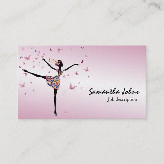 Afrocentric Dancer Ballerina Professional Stylist Visitekaartje (Voorkant)