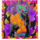 Afrocentric Folk Art Douchegordijn (Voorkant)