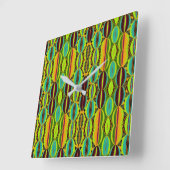Afrocentric Geometric Cowrie Shells  Vierkante Klok (Hoek)