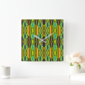 Afrocentric Geometric Cowrie Shells  Vierkante Klok (Huis)