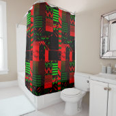 Afrocentric Geometric Print Shower Curtain  Douchegordijn (In situ)