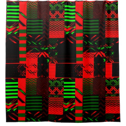 Afrocentric Geometric Print Shower Curtain  Douchegordijn (Voorkant)
