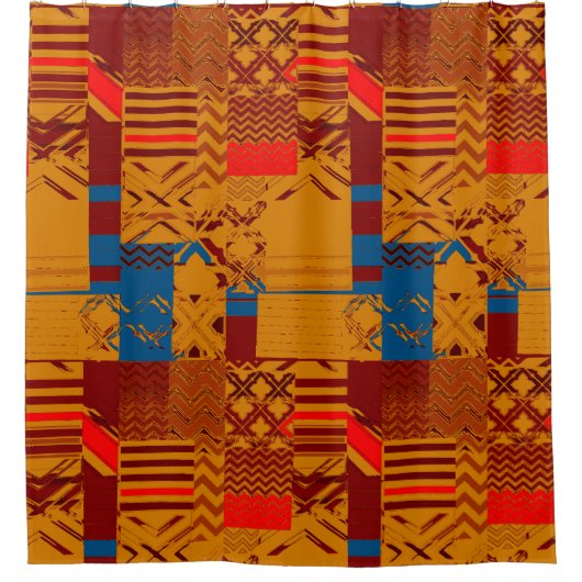 Afrocentric Geometric Print Shower Curtain  Douchegordijn (Voorkant)