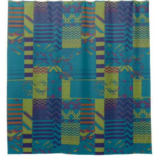 Afrocentric Geometric Print Shower Curtain  Douchegordijn (Voorkant)