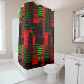 Afrocentric Geometric Print Shower Curtain  Douchegordijn