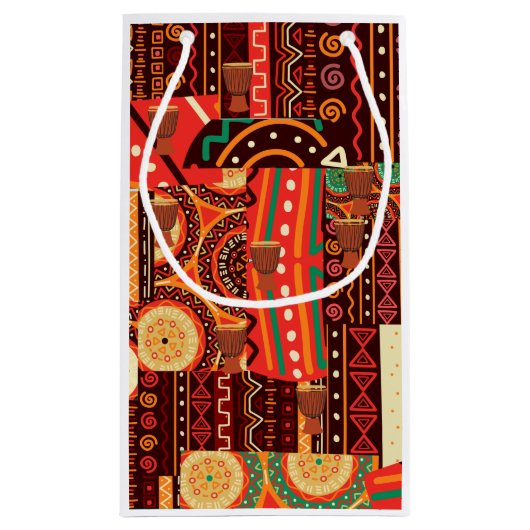 Afrocentric Kente Tribal bruiloft cadezak Klein Cadeauzakje (Achterkant)