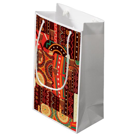 Afrocentric Kente Tribal bruiloft cadezak Klein Cadeauzakje (Achterkant Gekanteld)