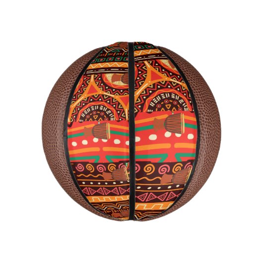 Afrocentric Kente Tribal Pattern Basketbal (Verticaal)