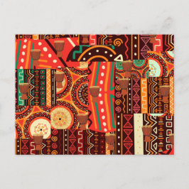 Afrocentric Kente Tribal Pattern Briefkaart