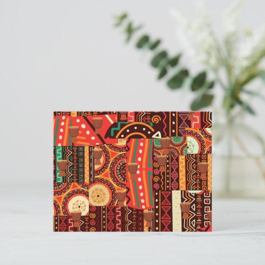 Afrocentric Kente Tribal Pattern Briefkaart (Staand voorkant)