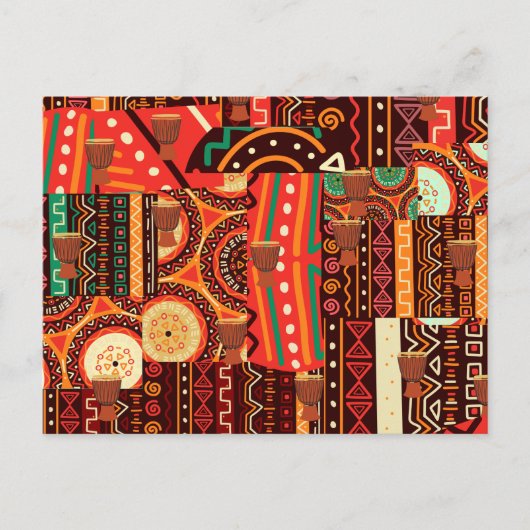 Afrocentric Kente Tribal Pattern Briefkaart (Voorkant)