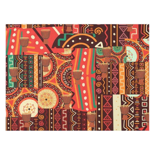 Afrocentric Kente Tribal Pattern-decor Tafelkleed (Voorkant (Horizontaal))