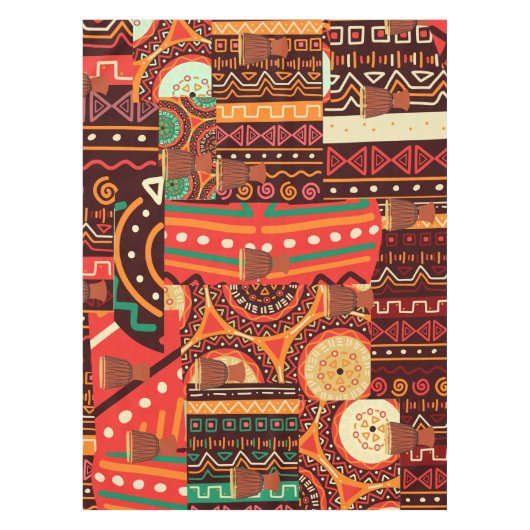 Afrocentric Kente Tribal Pattern-decor Tafelkleed (Voorkant)
