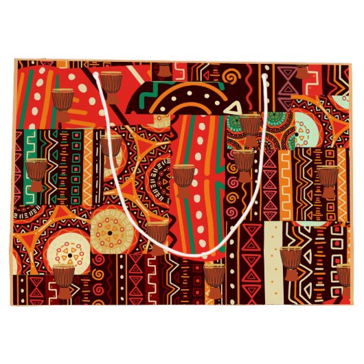 Afrocentric Kente Tribal Pattern Groot Cadeauzakje (Achterkant)