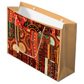 Afrocentric Kente Tribal Pattern Groot Cadeauzakje (Voorkant Gekanteld)