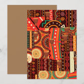 Afrocentric Kente Tribal Pattern Kaart (Voorkant / Achterkant)
