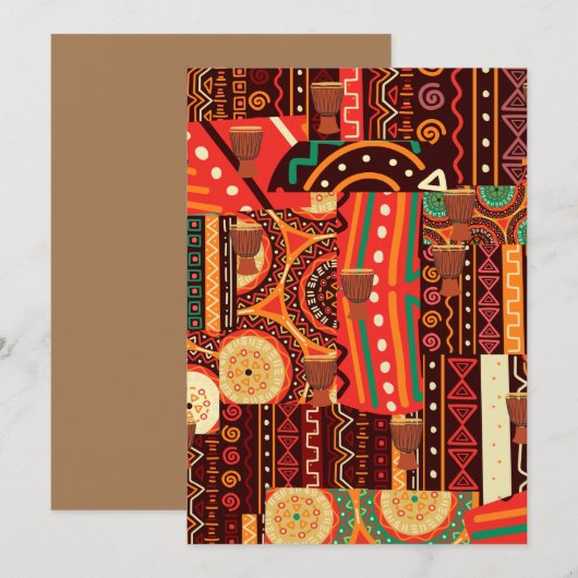 Afrocentric Kente Tribal Pattern Kaart (Voorkant / Achterkant)