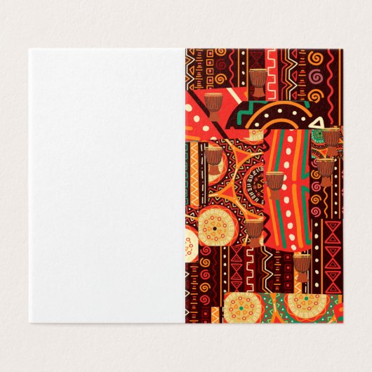 Afrocentric Kente Tribal Pattern Kaart (Buitenkant ongevouwen)