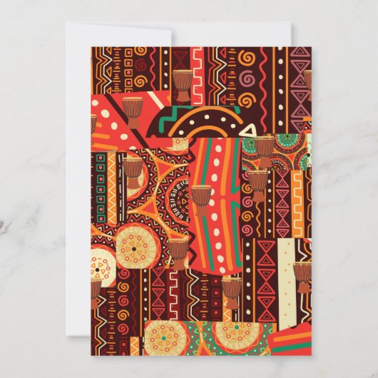 Afrocentric Kente Tribal Pattern Kaart (Achterkant)