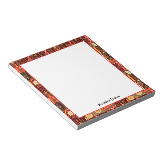 Afrocentric Kente Tribal Pattern Notitieblok (Schuin)