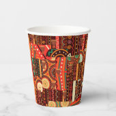 Afrocentric Kente Tribal Pattern Papieren Bekers (Achterkant)