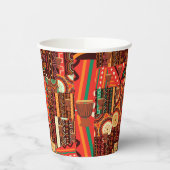 Afrocentric Kente Tribal Pattern Papieren Bekers (Links)