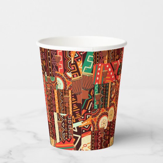 Afrocentric Kente Tribal Pattern Papieren Bekers (Rechts)