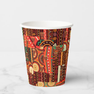 Afrocentric Kente Tribal Pattern Papieren Bekers