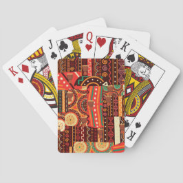 Afrocentric Kente Tribal Pattern Pokerkaarten