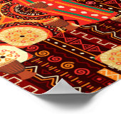 Afrocentric Kente Tribal Pattern Sierkussen Poster (Hoek)