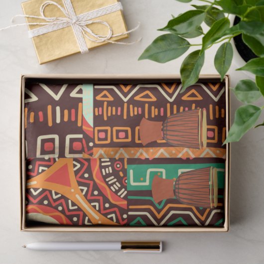 Afrocentric Kente Tribal Pattern Tissuepapier (Geschenk)