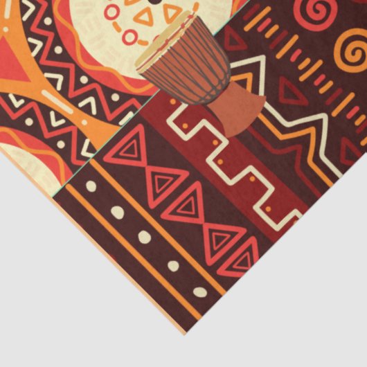 Afrocentric Kente Tribal Pattern Tissuepapier (Detail)