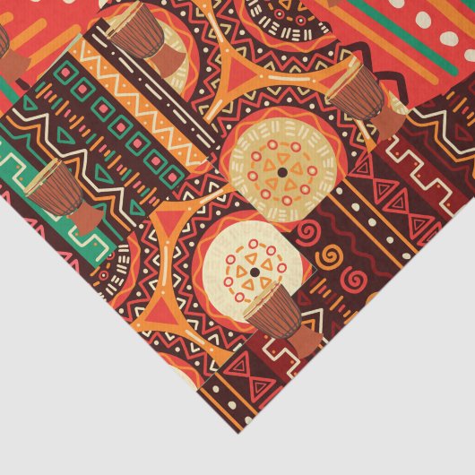 Afrocentric Kente Tribal Pattern Tissuepapier (Detail)