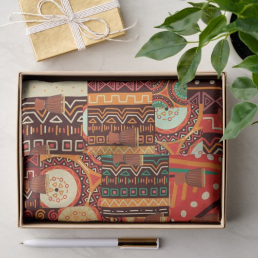Afrocentric Kente Tribal Pattern Tissuepapier (Geschenk)