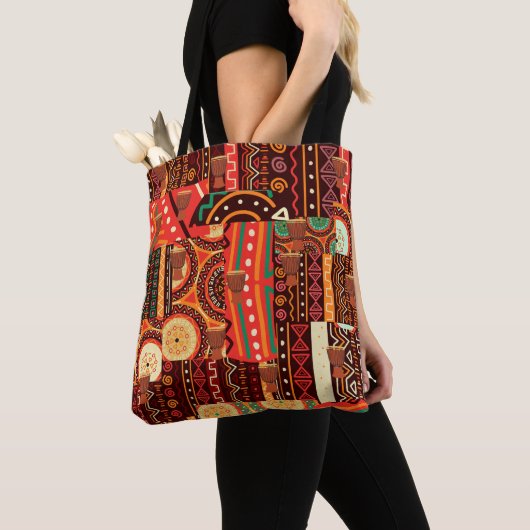 Afrocentric Kente Tribal Pattern Tote Bag (Dichtbij)