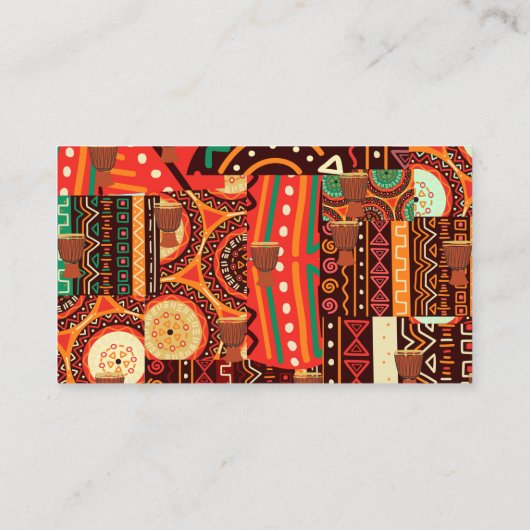 Afrocentric Kente Tribal Pattern Visitekaartje (Achterkant)