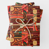 Afrocentric Kente Tribal Pattern Wrapping Paper S (In situ)