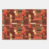 Afrocentric Kente Tribal Pattern Wrapping Paper S (Voorkant)