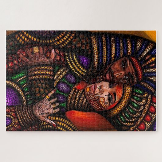 Afrocentric King en Queen Puzzle Legpuzzel (Horizontaal)