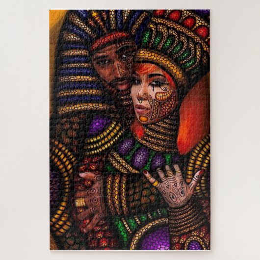 Afrocentric King en Queen Puzzle Legpuzzel (Verticaal)