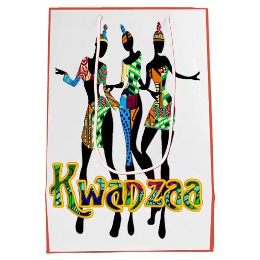 Afrocentric Kwanzaa Print Medium Cadeauzakje (Achterkant)