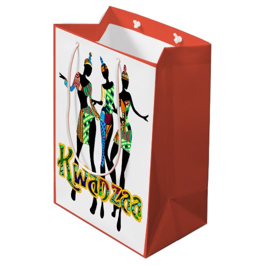 Afrocentric Kwanzaa Print Medium Cadeauzakje (Achterkant Gekanteld)